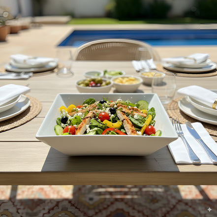 Pack x2 Grands saladiers carrés en porcelaine