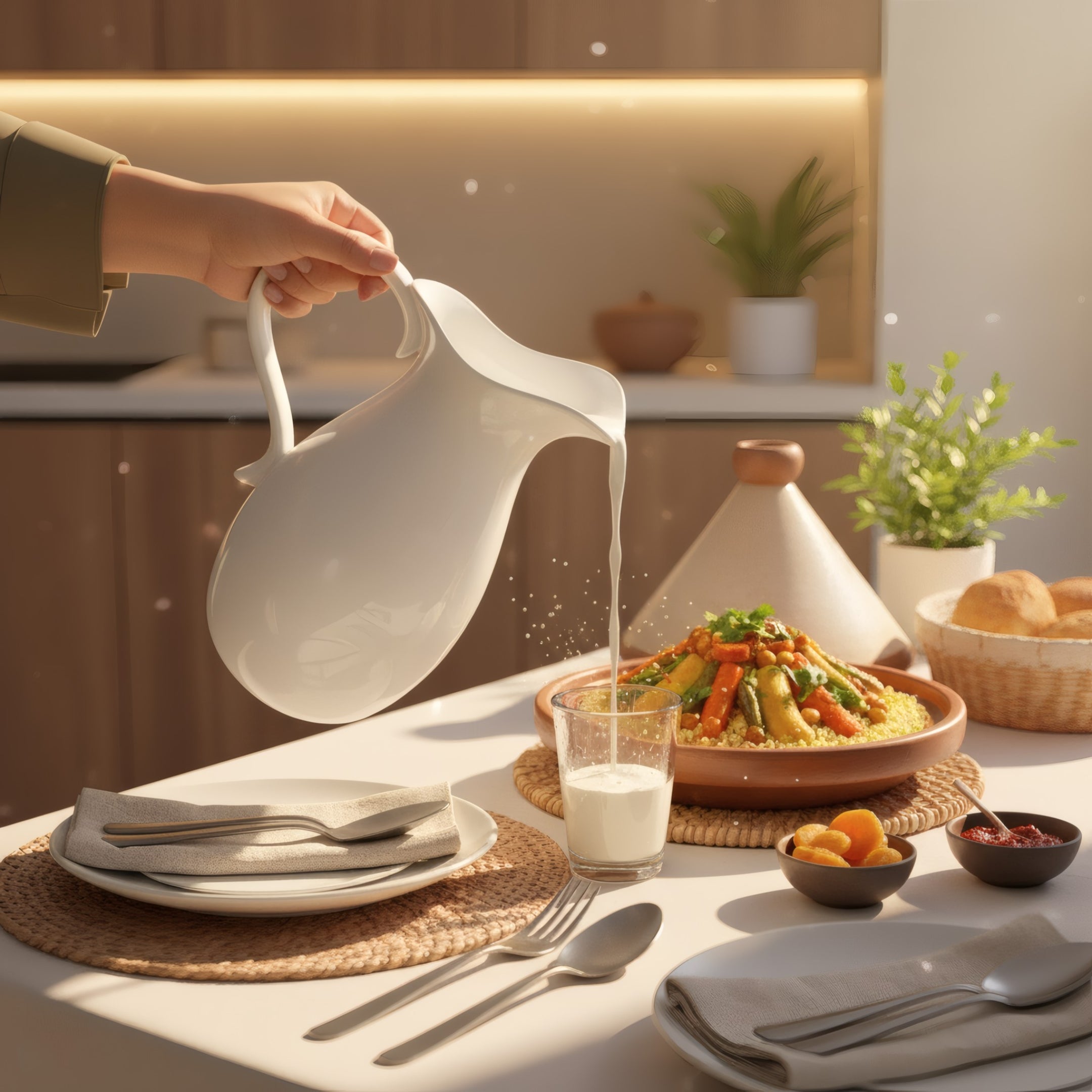 Pack de 2 Grandes carafes en porcelaine